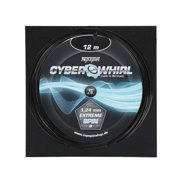 「お試し12Mカット品」トップスピン サイバー ウイール ペンタゴナルブラック(1.24mm) 硬式テニス ポリエステルガット(Topspin Cyber Whirl )(16y10m)