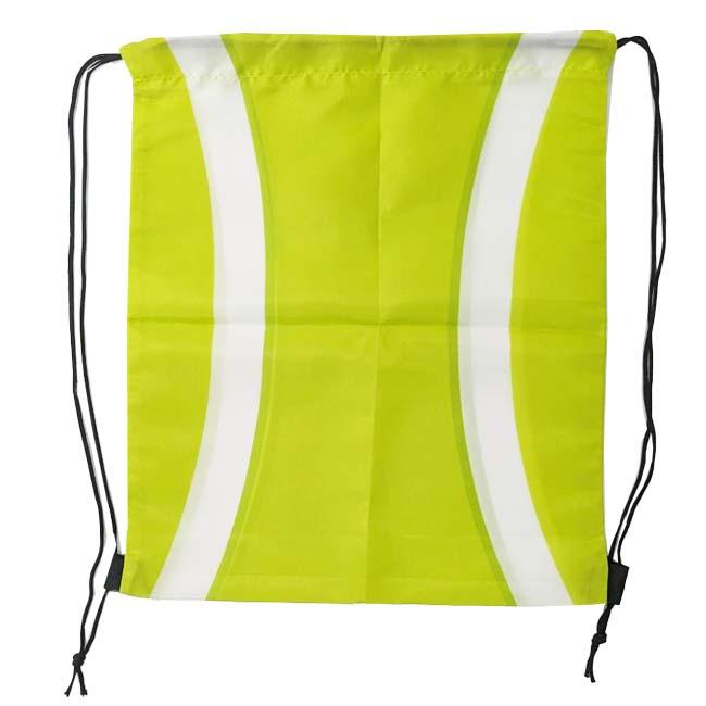 プレゼントのパッケージにも  テニスボール柄 巾着 キッズバックパック ドローストリングバッグ ポーチ 小物入れ 収納袋 TE049992-グリーン(24y5m) |  | 01