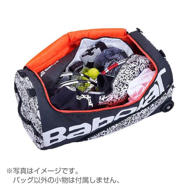 [3点セットで使いやすい!]バボラ(Babolat) ワンウィーク トーナメントバッグ トローリーダッフルバッグ 758003-145 ブラック×ホワイト(20y8m) メインコンパートメント×1 アクセサリポケット×1
