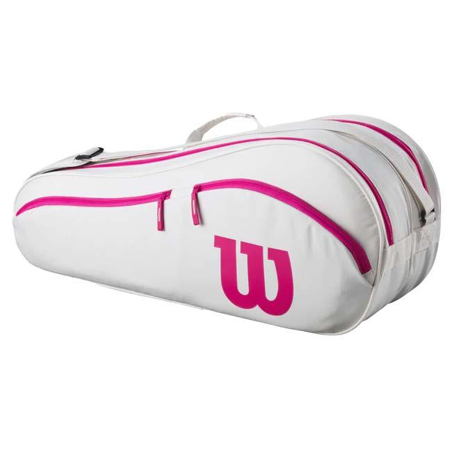 ６本収納 ウィルソン(Wilson) Advantage アドバンテージ 6PK ラケットバッグ テニスバッグ ワンショルダータイプ WR8041702001 オフホワイト×ピンク(26y1m) | Wilson | 01