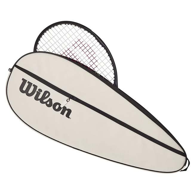 ラケット1本収納可 ウィルソン(Wilson) 2023 PREMIUM プレミアム ラケットカバー ラケットバッグ ワンショルダー WR8027701001-クリーム×ブラック(23y3m) | Wilson | 02