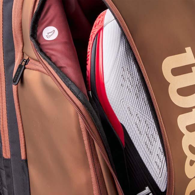 ラケット収納可 ウィルソン(Wilson) SUPER TOUR スーパーツアー PRO STAFF プロスタッフ V14 バックパック テニスバッグ WR8024601001-BR×BK | Wilson | 08