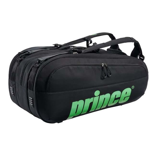 １２本収納 プリンス(Prince) 2025 TOUR TEAM ツアーチーム 12PK ラケットバッグ テニスバッグ TT500-240 ブラック×グリーン(25y5m) | Prince