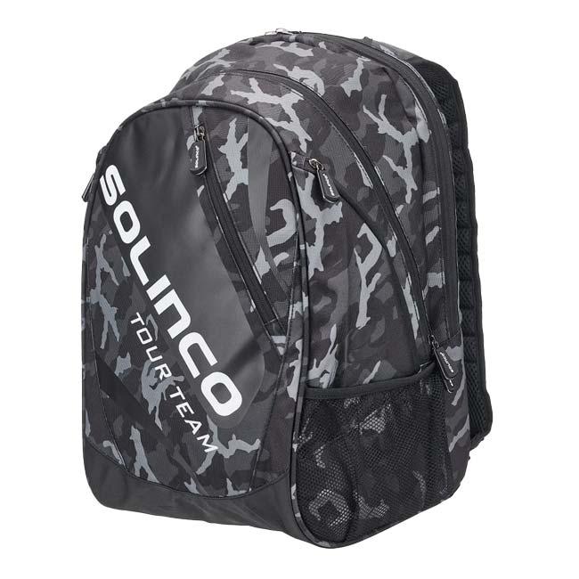 ラケット収納可 ソリンコ(SOLINCO) TOUR ツアー カモフラ柄 バックパック リュックサック 1920568-ブラックカモ(24y6m) | 