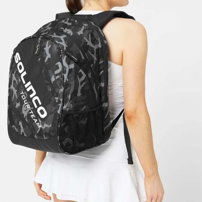 ラケット収納可 ソリンコ(SOLINCO) TOUR ツアー カモフラ柄 バックパック リュックサック 1920568-ブラックカモ(24y6m) |  | 08