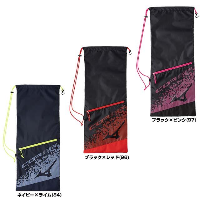 ２本収納 ミズノ(MIZUNO) 2024 ラケットバッグ COR02v 巾着タイプ フック付き テニスバッグ 63JDB004(24y9m) | MIZUNO | 01