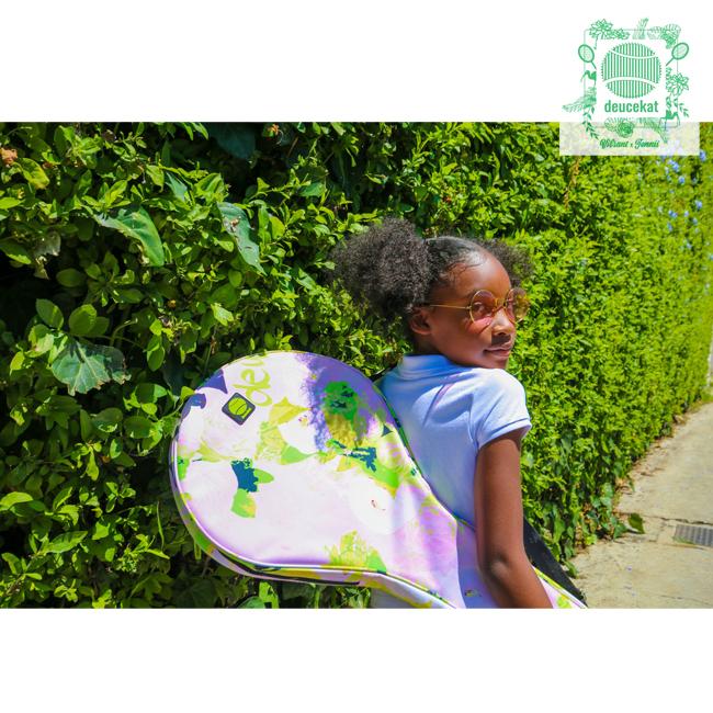 １・２本収納可能 deucekat(デュースキャット) Deuce Lime Bloom デュース ライム ブルーム ラケットバッグ  ラケットケース ソフト素材 |  | 01