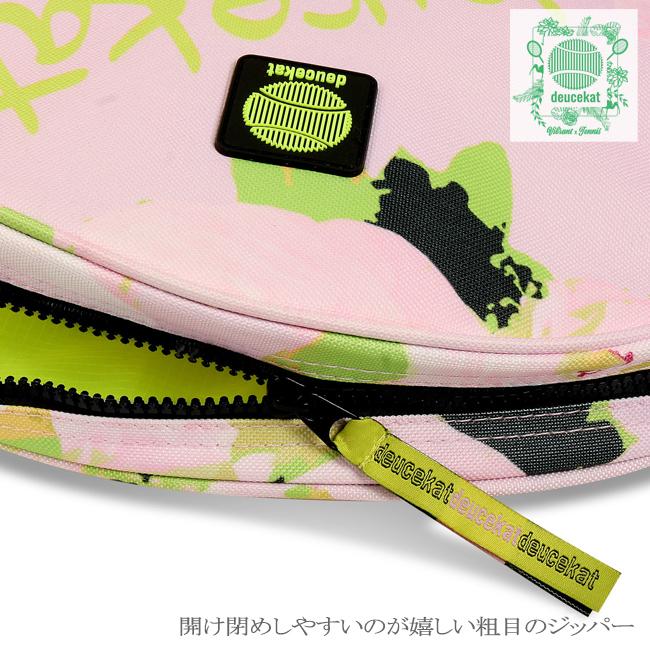 １・２本収納可能 deucekat(デュースキャット) Deuce Lime Bloom デュース ライム ブルーム ラケットバッグ  ラケットケース ソフト素材 |  | 04