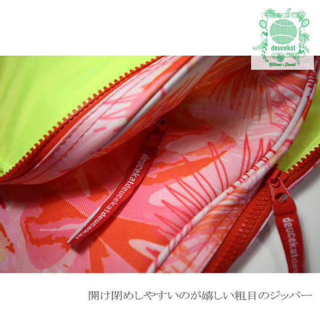 １・２本収納可能 deucekat(デュースキャット) Vibrant Red Bird バイブラント レッド バード ラケットバッグ ラケットケース ソフトな質感の柔らか素材 |  | 05