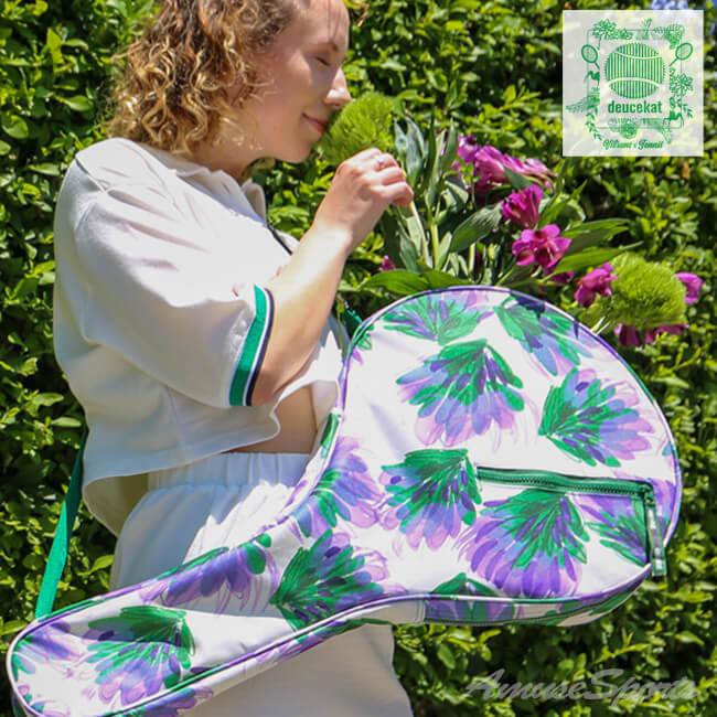 １・２本収納可能 deucekat(デュースキャット) Jacaranda Bloom ジャカランダ ブルーム ラケットバッグ ラケットケース ソフト素材 | 