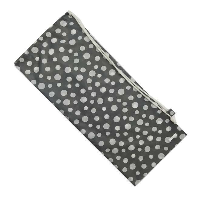 安心の撥水タイプ ラケットケース ２本収納 フェリーチェ(felice) テニスラケット用 ソフトケース 水玉柄 グレー×ホワイト (23y6m) | 