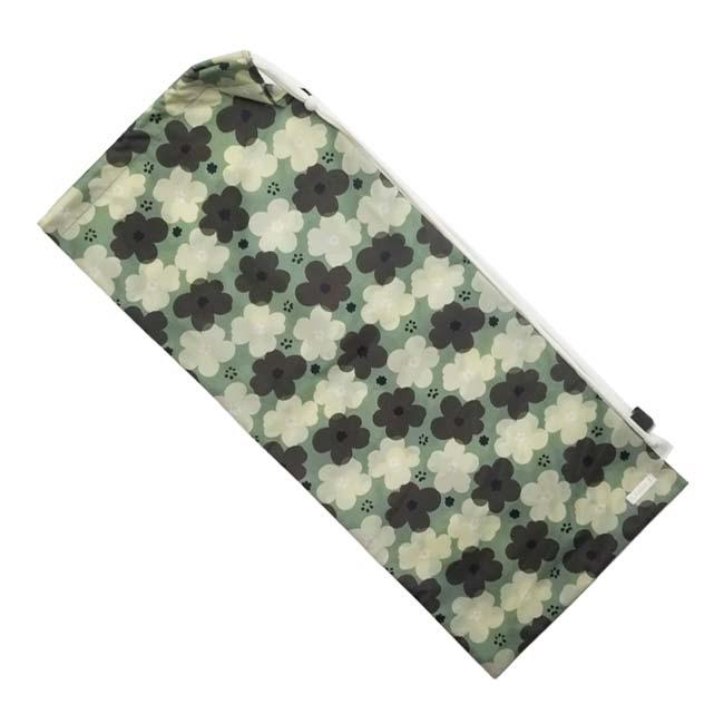 安心の撥水タイプ ラケットケース ２本収納 フェリーチェ(felice) テニスラケット用 ソフトケース フラワー柄モスグリーン×ベージュ | 