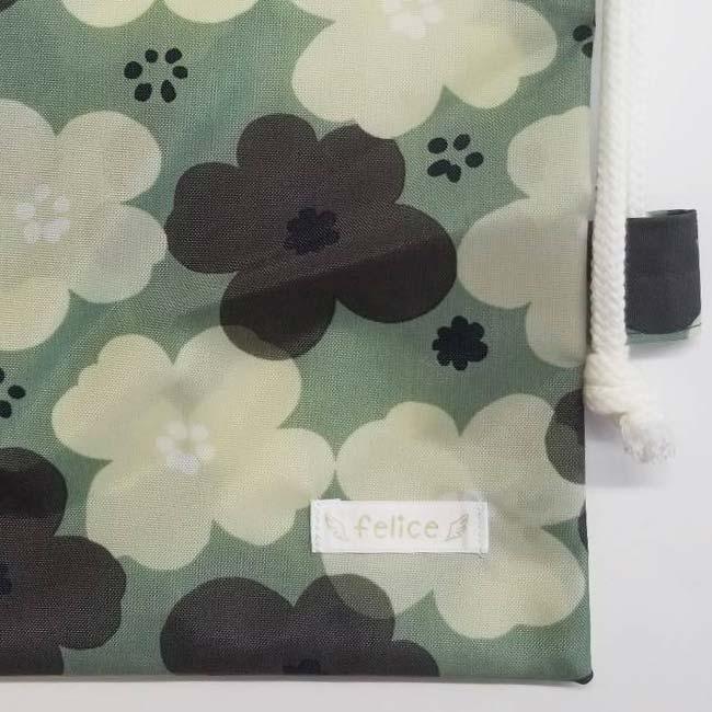 安心の撥水タイプ ラケットケース ２本収納 フェリーチェ(felice) テニスラケット用 ソフトケース フラワー柄モスグリーン×ベージュ |  | 01