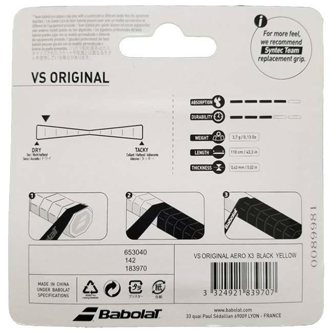 ラファエル・ナダル推奨 ドライタイプ バボラ(Babolat) VS ORIGINAL ブイエス オリジナル オーバーグリップテープ 3本入り 653040(24y3m) | Babolat | 08
