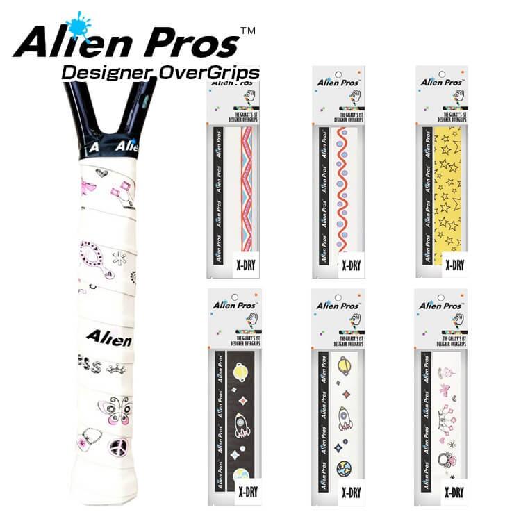かわいい！「ドライ1本入」Alien Pros(エイリアン プロス) デザイナー テニス グリップテープ ドライ タイプ X-DRY PLUS XD-TE-1(19y10m)