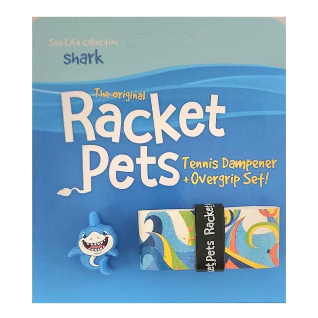Racket Pets(ラケットペット) シーライフコレクション シャーク ダンプナー ＆ オーバーグリップテープ ドライタイプ 振動止め 海 ...