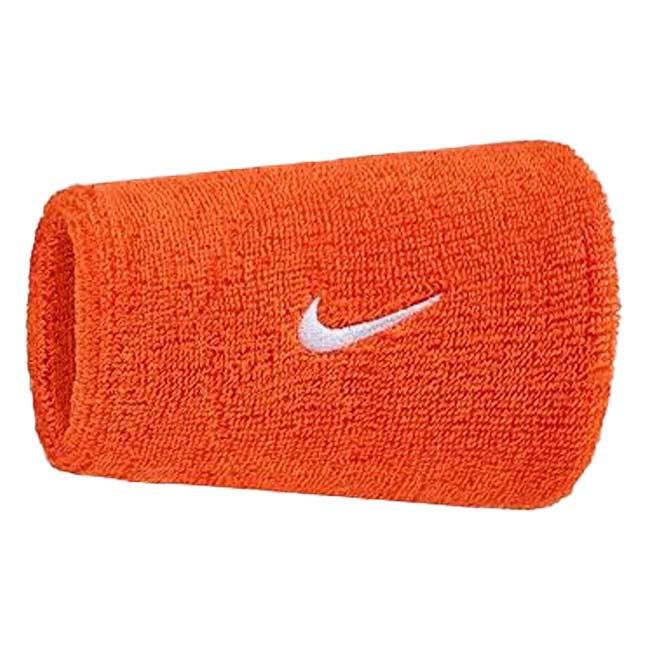 2個組 ナイキ(NIKE) ユニセックス Swoosh スウッシュ クラシック ダブルワイドリストバンド BN4000-802 チームオレンジ×ホワイト(25y7m) | NIKE