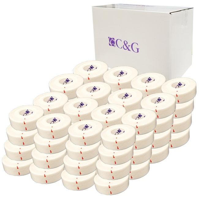 スポーツテーピング ヘリオ HELIO C&G ホワイトテープ 19mm×12m 64巻入り(１箱) 非伸縮 固定用テープ CG19WT-64 | 