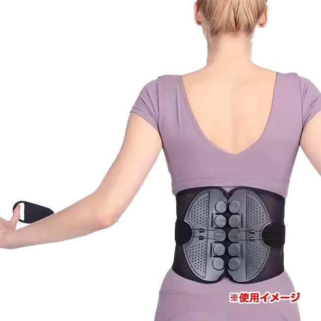 腰痛対策・姿勢矯正に  ユニセックス 通気性メッシュ腰サポーター コルセット ウエストサポートベルト プーリー(滑車)仕様 腰ベルト TE219986ブラック(24y8m) |  | 01