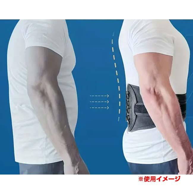 腰痛対策・姿勢矯正に  ユニセックス 通気性メッシュ腰サポーター コルセット ウエストサポートベルト プーリー(滑車)仕様 腰ベルト TE219986ブラック(24y8m) |  | 04