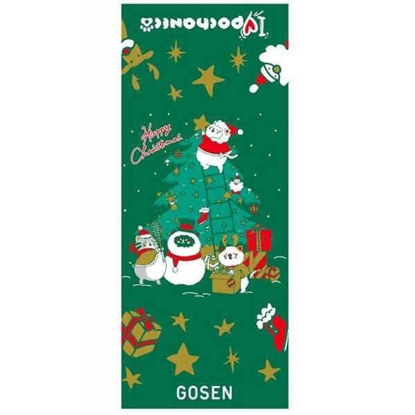 在庫処分特価 グリーンカラー ゴーセン(Gosen) pochaneco ぽちゃ猫 クリスマス フェイスタオル NTF05-48 グリーン(19y11m) | GOSEN