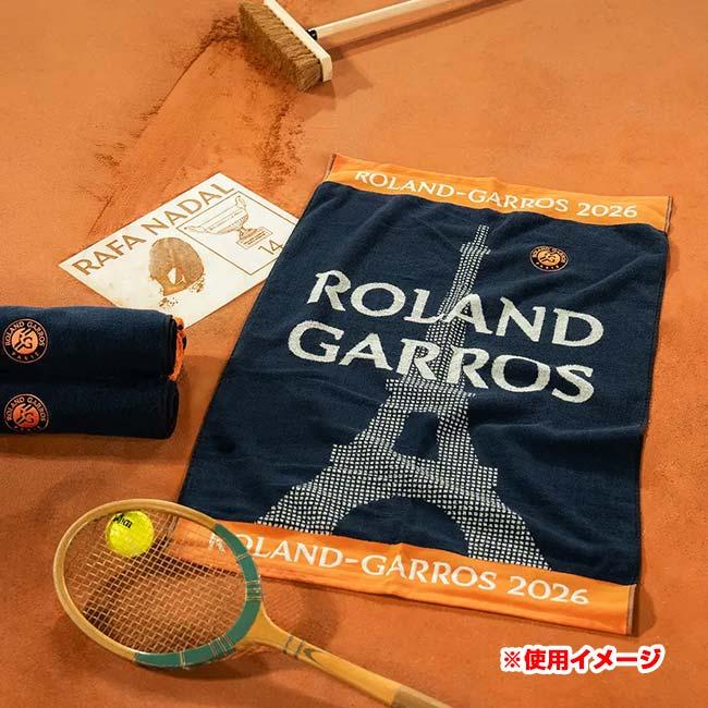 Roland Garros Official(ローランギャロス) 2026 カレ・ブラン 公式 プレイヤータオル 70×105cm 全仏オープン CSVU0226-MTB マリン×テラコッタ(26y4m)の画像