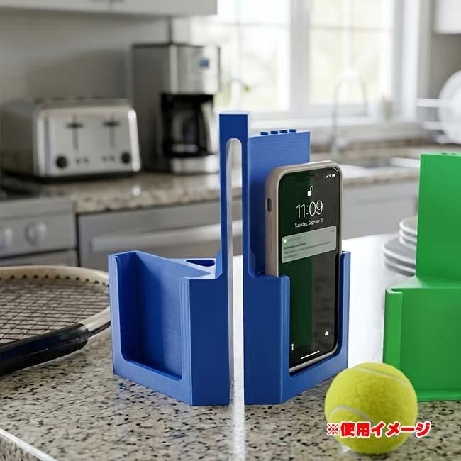 スマホでの撮影にも  テニスネット用スマホホルダー スマホハンガー スマホ2台収納可能 ※対応サイズをご確認ください※ TE239982 ブルー(26y5m) |  | 04