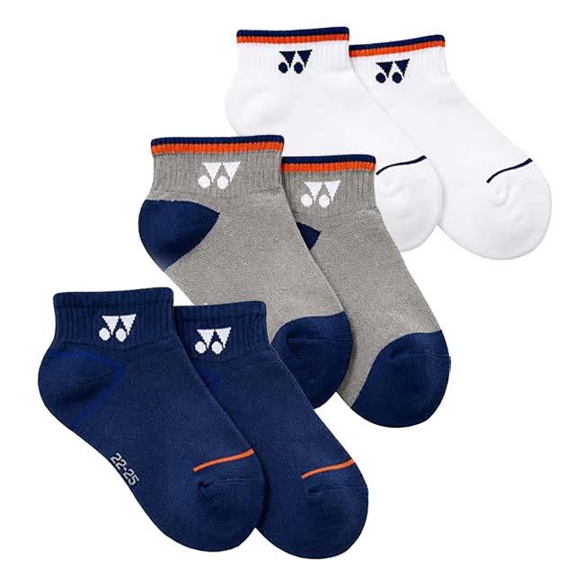 三足組 ヨネックス(YONEX) 2026 FW ジュニア スニーカーインソックス ローカット丈 3足組 3P 19270JY-080 アソート(26y8m) | YONEX | 01