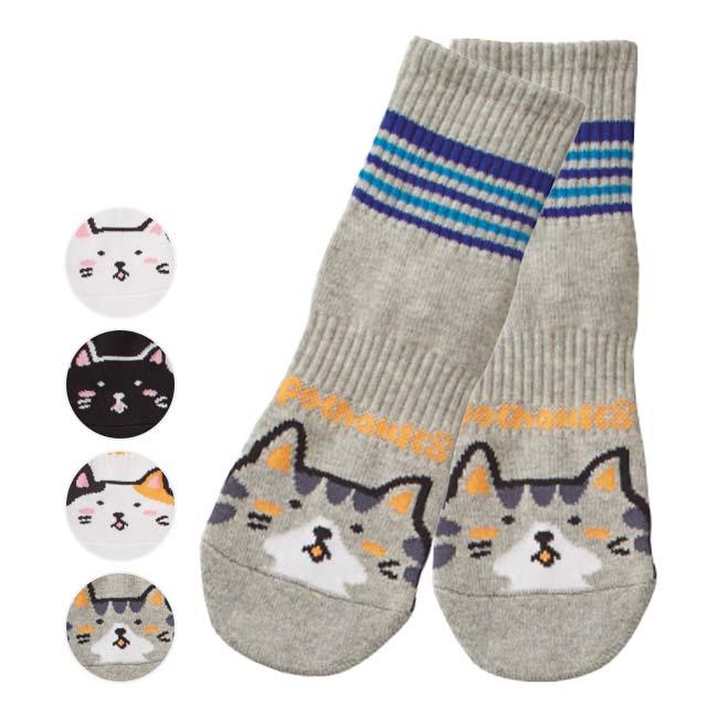 ゴーセン(Gosen) レディース ぽちゃ猫 pochaneco ハーフソックス 22-25cm 一足入り NSH03(24y4m) | GOSEN