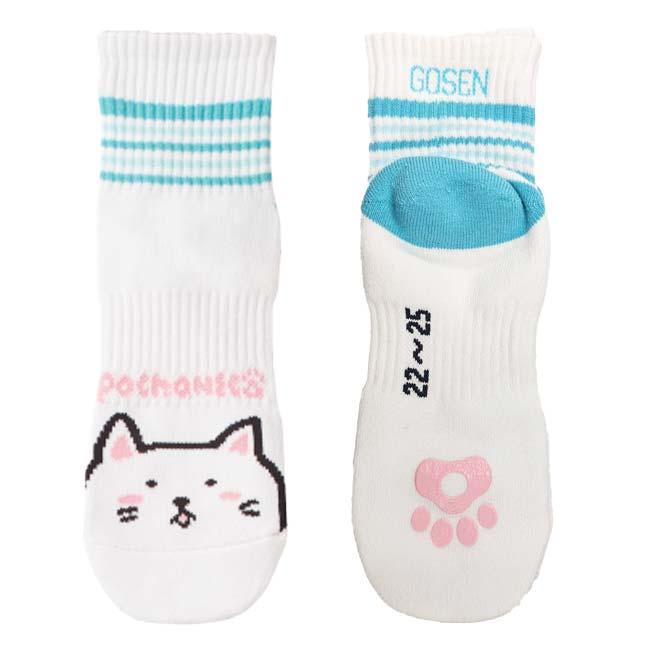 ゴーセン(Gosen) レディース ぽちゃ猫 pochaneco ハーフソックス 22-25cm 一足入り NSH03(24y4m) | GOSEN | 02