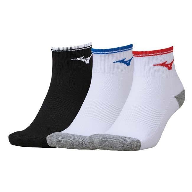 3足組 ミズノ(MIZUNO) メンズ ショートソックス 3pairs 62JX2Z10-99 ブラック×ブルー×レッド(25y8m) | MIZUNO | 01