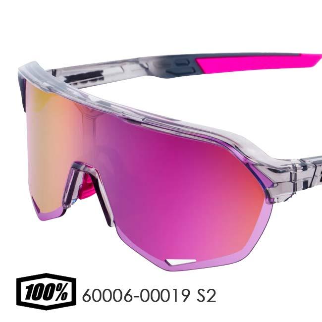 100% スポーツサングラス クリア/パープル 100%(ワンハンドレッド) スポーツサングラス S2 エスツー