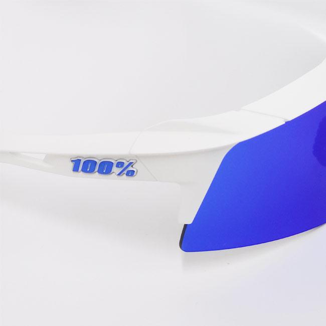 100%(ワンハンドレッド) スポーツサングラス SPEEDCRAFT XS スピードクラフト XS ブルーMLミラーレンズ クリアレンズ付 60009-00001マットホワイト(24y12m)の画像