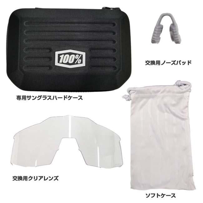 100%(ワンハンドレッド) スポーツサングラス SPEEDCRAFT XS スピードクラフト XS ブルーMLミラーレンズ クリアレンズ付 60009-00001マットホワイト(24y12m)の画像