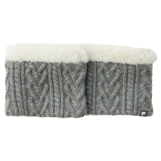 FILA(フィラ) 2025 FW レディース ニット素材 ネックウォーマー ケーブル編み ファー付き ホック留め式 795-941(25y10m) | FILA | 02