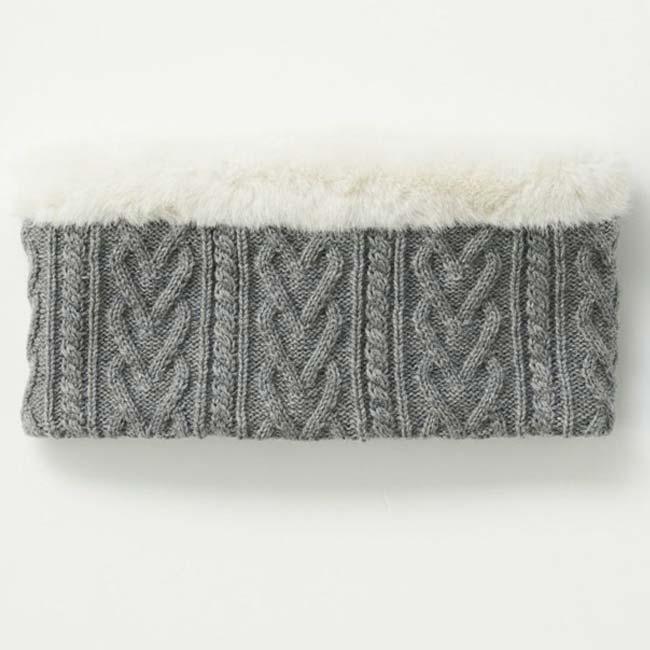 FILA(フィラ) 2025 FW レディース ニット素材 ネックウォーマー ケーブル編み ファー付き ホック留め式 795-941(25y10m) | FILA | 03