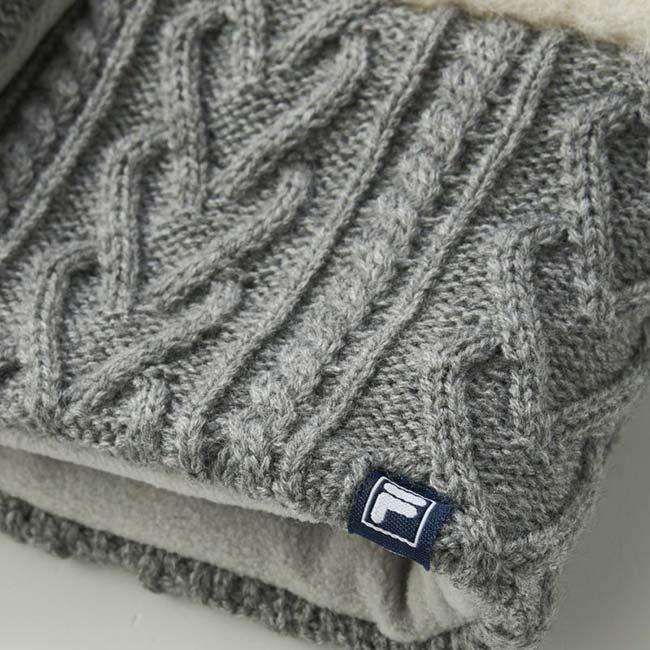 FILA(フィラ) 2025 FW レディース ニット素材 ネックウォーマー ケーブル編み ファー付き ホック留め式 795-941(25y10m) | FILA | 04