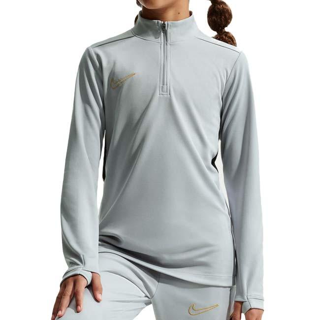 ナイキ(NIKE) 2026 SP ジュニア アカデミー Dri-FIT ロングスリーブ 1／4ジップ サッカードリル 長袖トップ HJ3721-077 Lスモークグレー×BK×WH(26y1mサッカー) | NIKE