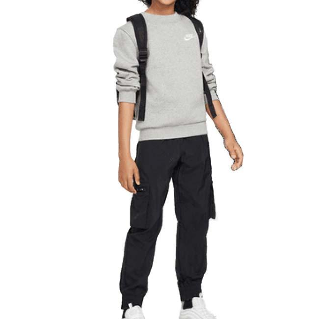 ナイキ(NIKE) 2025 HO ジュニア スポーツウエア クラブ YTH フリース 長袖スウェット トレーナー FD3006-063 Dグレーヘザー×ホワイト(25y12mトレーニング) | NIKE | 03
