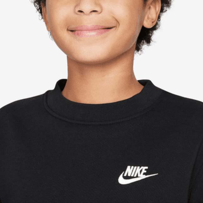 ナイキ(NIKE) 2025 HO ジュニア スポーツウエア クラブ YTH フリース 長袖スウェット トレーナー FD3006-010 ブラック×ホワイト(25y12mトレーニング) | NIKE | 02