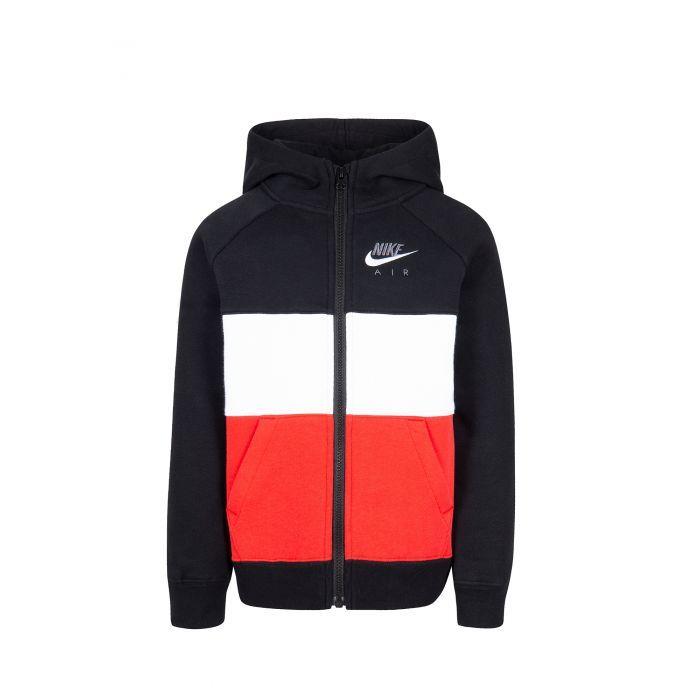 在庫処分特価 ナイキ(NIKE) ジュニア(ボーイズ) AIR フリース フード付きジャケット 86F973-RIN ブラック×Uレッド 並行輸入品 | NIKE