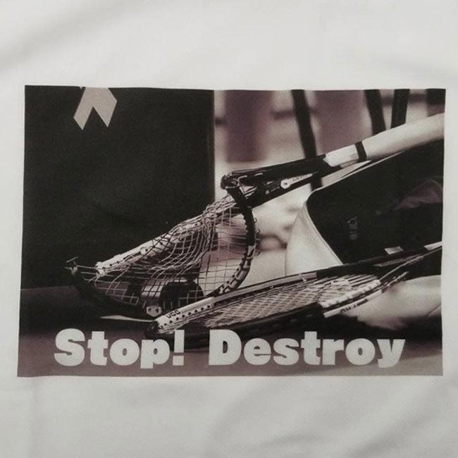 売切り終了！在庫処分特価】テニス馬鹿 ジュニア(ユニセックス) ドライ半袖Tシャツ 『Stop Destroy』 (21y2mテニス) |  | 01