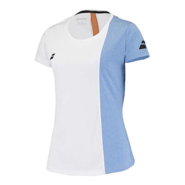 バボラ(Babolat) 2025 ジュニア(ガールズ) PLAY プレー キャップスリーブ ゲームシャツ 3GTF011-1095 ホワイト×ブルー(25y3mテニス用ゲームウェア) | Babolat