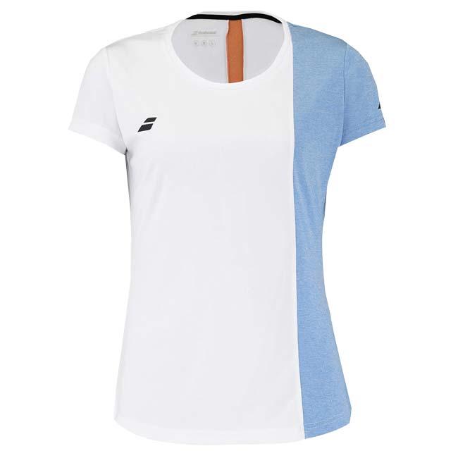 バボラ(Babolat) 2025 ジュニア(ガールズ) PLAY プレー キャップスリーブ ゲームシャツ 3GTF011-1095 ホワイト×ブルー(25y3mテニス用ゲームウェア) | Babolat | 01