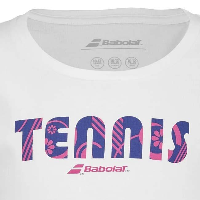 バボラ(Babolat) 2024 ジュニア(ガールズ) EXERCISE エクササイズ 綿混素材 テニス 半袖Tシャツ 4GS24444-1000 ホワイト(24y2mテニス) | Babolat | 03