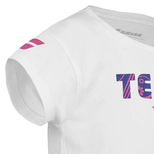 バボラ(Babolat) 2024 ジュニア(ガールズ) EXERCISE エクササイズ 綿混素材 テニス 半袖Tシャツ 4GS24444-1000 ホワイト(24y2mテニス) | Babolat | 04
