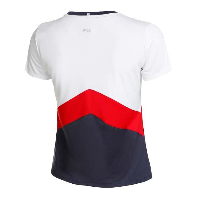 FILA(フィラ) ジュニア(ガールズ) AURELIA(アウレリア) カラーブロック ゲームシャツ FJL231130E-0151 ホワイト×ネイビー(23y4mテニス) |  | 01