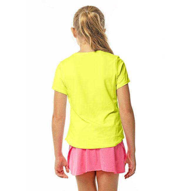 売切りセール！アメリカ発 ラッキーインラブ(Lucky in love)ジュニア(ガールズ) ダイナミック ハイ＆ロー ゲームシャツ T188-710 ネオンイエロー |  | 03