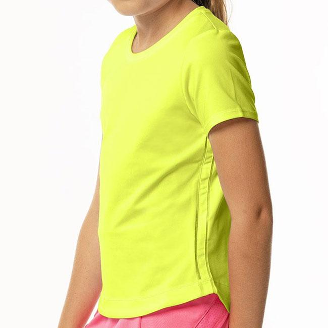 売切りセール！アメリカ発 ラッキーインラブ(Lucky in love)ジュニア(ガールズ) ダイナミック ハイ＆ロー ゲームシャツ T188-710 ネオンイエロー |  | 04