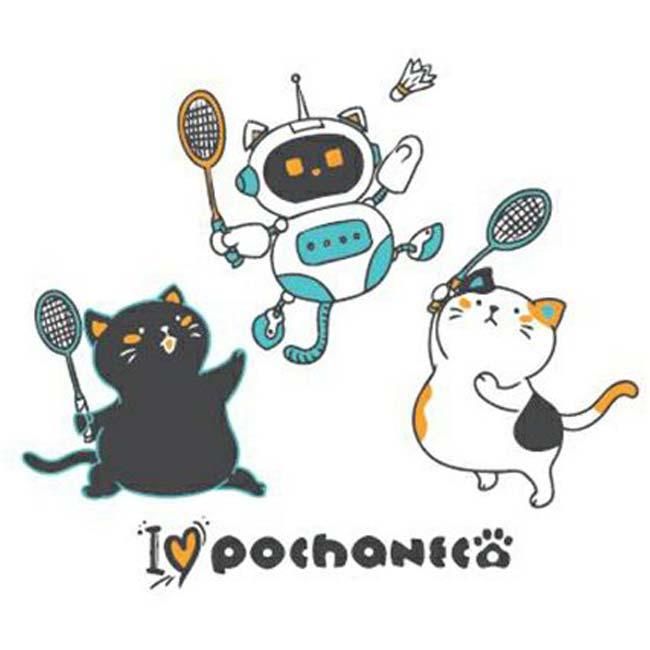 売切り終了！在庫処分特価 バドミントン 日本サイズ ゴーセン(Gosen) 2025 FW ユニセックス POCHANECO ぽちゃ猫 BD バド柄半袖Tシャツ NPT66 |  | 08